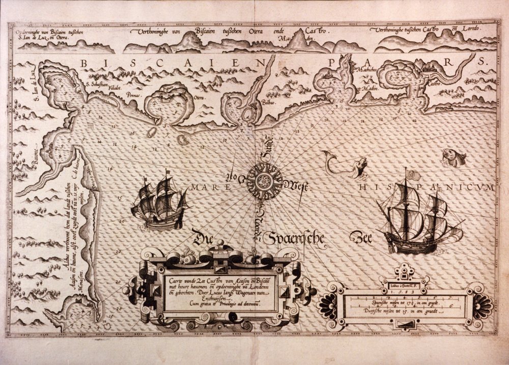 Itsas-Mapa. L.J. Waghenaer. Leyden, 1583 © Euskal Museoa Bilbao 